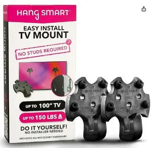 HangSmart TV Wall Mount NO Stud - Easy Install DIY for 19-100" TVs Holds Up to 150LBS Fits Most LED LCD Screens Includes Hardware