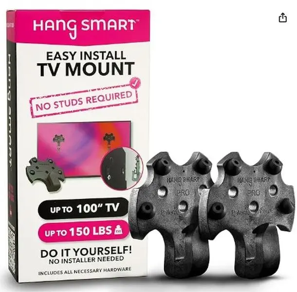 HangSmart TV Wall Mount NO Stud - Easy Install DIY for 19-100" TVs Holds Up to 150LBS Fits Most LED LCD Screens Includes Hardware