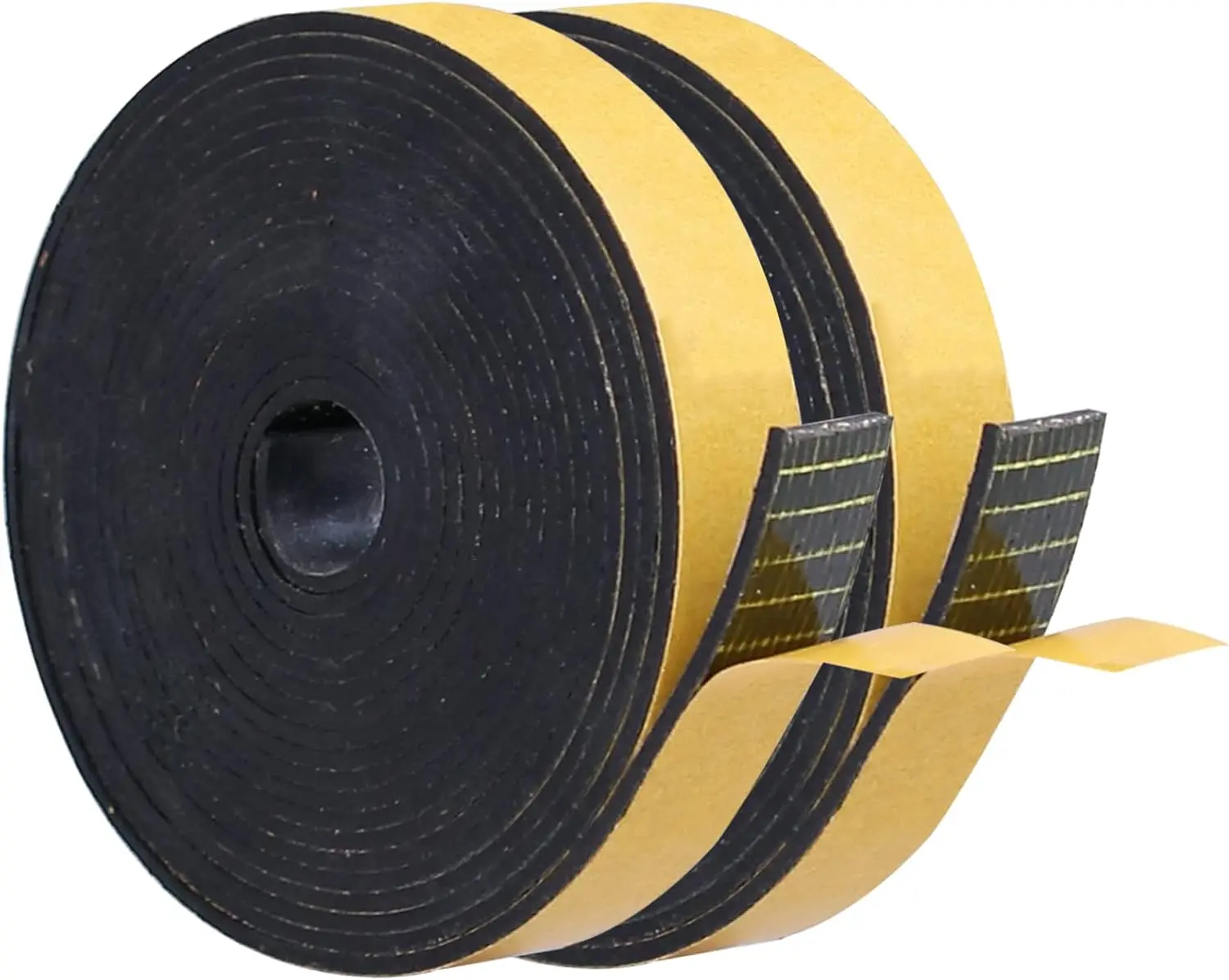 Adhesive Solid Neoprene Rubber Strips 1/16 (.062) inch Thick X 1/2 inch Wide X 10 , for DIY Weather Stripping,Gasket,Seal,Pads,Crafts (Total 20 Ft Length, 2 Rolls of 10 Ft Each)