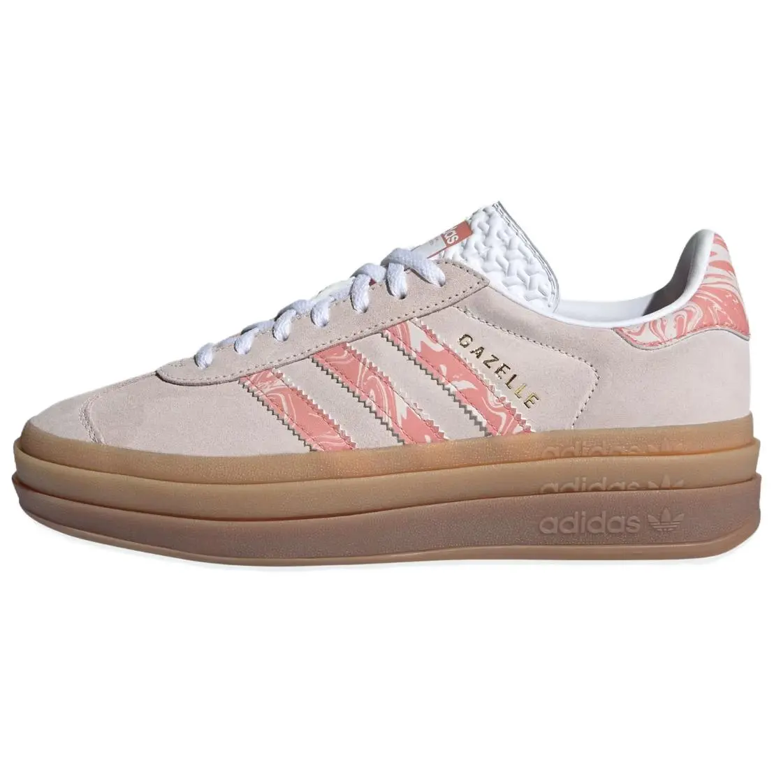 Adidas Originals Gazelle Putty Mauve Marble Versatile Comfort Low Top Skate Shoes Brown Women's ID3739