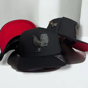 Gallo Hats Classic Black & Red SnapBack with Rooster Design, Adjustable Fit, Comfortable Cotton for Male Fashion