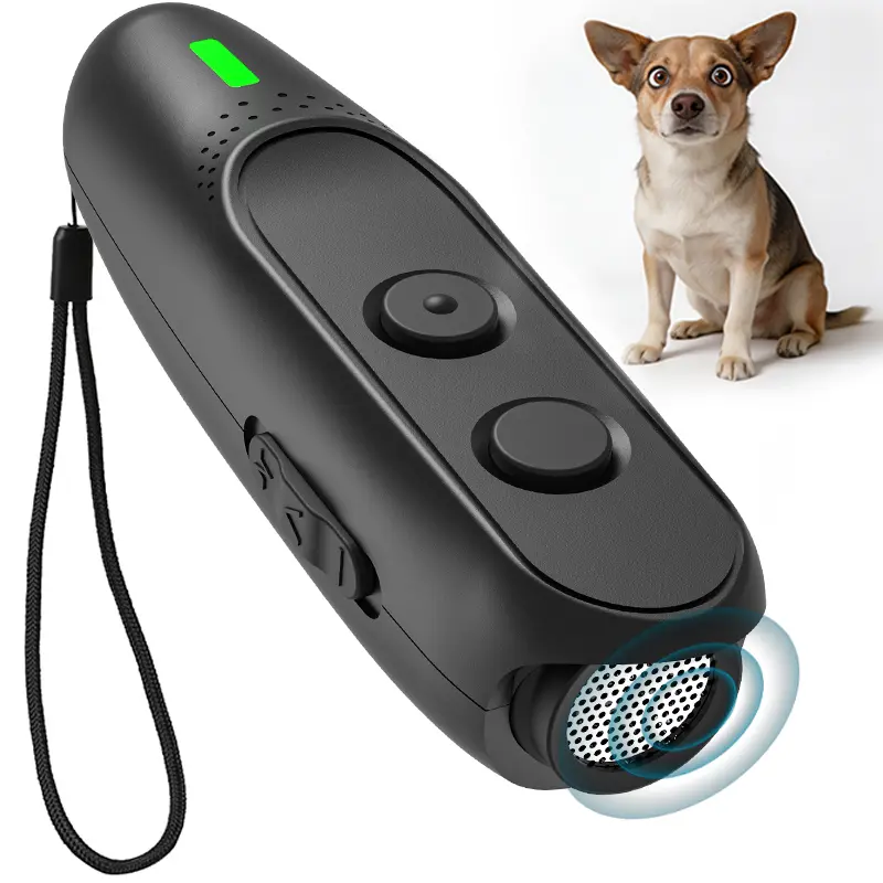 Dog Barking Deterrent Devices Rechargeable Ultrasonic Dog Bark Deterrent 3 Frequency No Bark Control Devices 16.5 Ft - Indoors Outdoors Behavior Correct Safe & Humane Rechargeable Compact Bark Control for Dogs-PU30-1