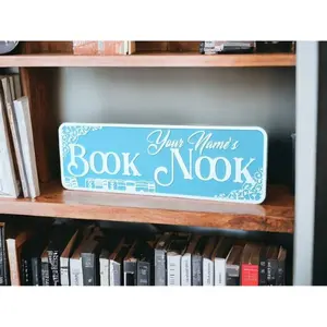 Book Nook Personalized Library Sign, Book Decor for Bookish Gift, Book Lover Gift, Reader Gift