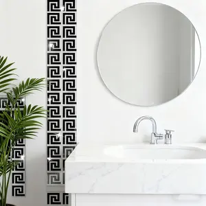 12pcs acrylic hollow mirror wall stickers, anti shatter self-adhesive wall waistline corner decorative stickers, can be used for bedroom, living room, bathroom, kitchen, TV background wall decoration, Home Decor