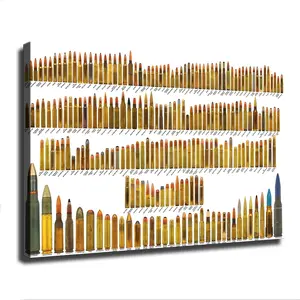 Big-Bore - American Bullet Cartridge Comparison Guide Poster Art Canvas Print Decor Photo Room Ornaments Decoration Wall Artistic