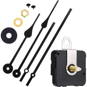 High Torque Long Shaft Clock Movement Mechanism DIY Wall Clock Repair Replacement Parts with 2 Pairs of Clock Hands