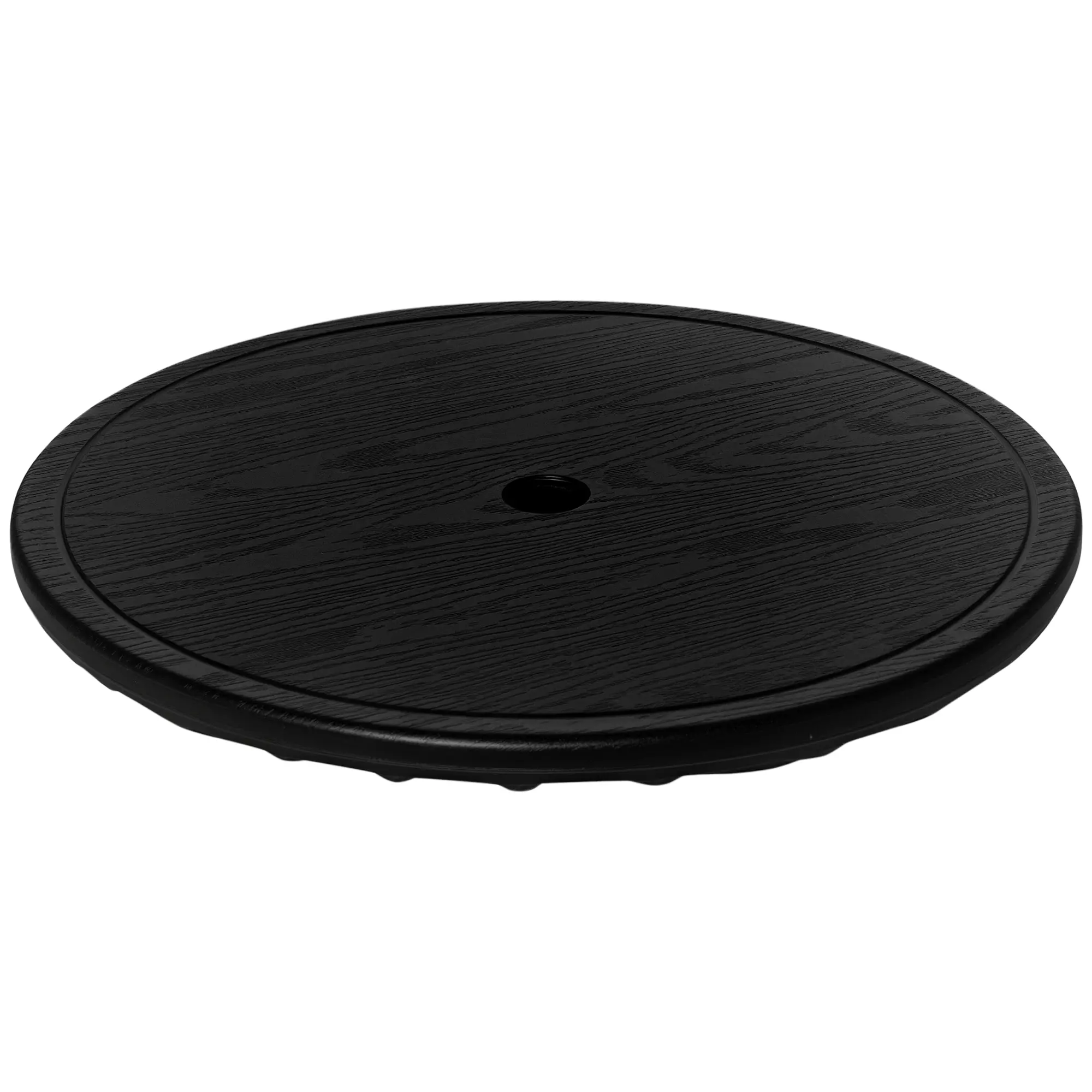 Outsunny 20" Outdoor Umbrella Table Tray - Easy-to-Install Round Portable Outdoor Table with Umbrella Hole for Swimming Pool, Patio, Black, Patio Table With Umbrella Hole