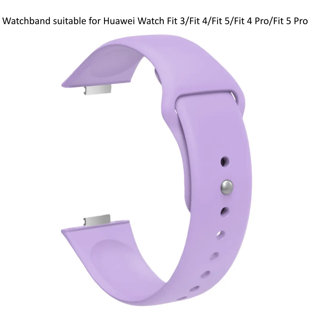 Silicone Watch Band for Huawei Watch Fit3/fit4/fit5, Soft and Skin-Friendly, Waterproof, Multiple Colors, Fashionable Back Clasp Design