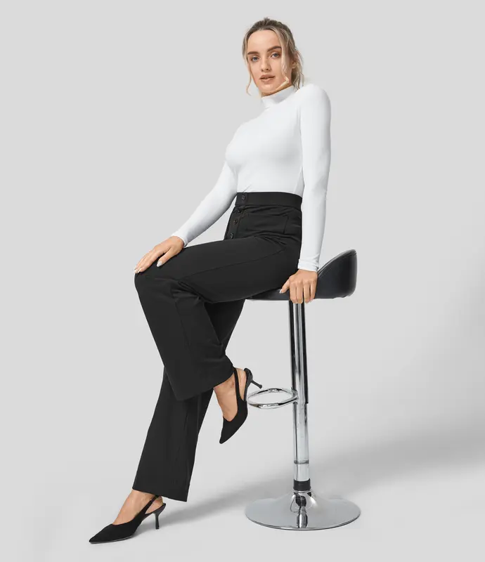 Halara High Waisted Button Multiple Pockets Straight Leg Casual Pants   #TikTokShopHolidayHaul 4