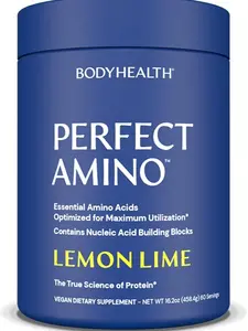 BodyHealth PerfectAmino Powder - BCAA and EAA Powder for Pre and Post Workout - Amino Acid Energy Drink for Men and Women to Support Lean Muscle and Recovery - Vanilla - 60 Servings