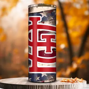 American flag Cardinals tumbler Straw Drinkware Metal
