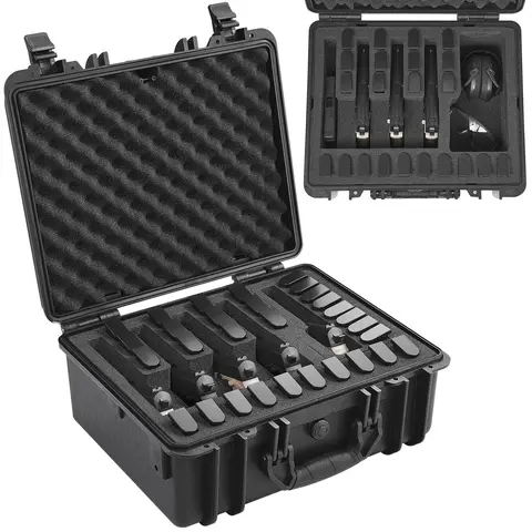 Hard Pistol Cases With Pre-Cut PU Foam, Waterproof And Dustproof Exterior, Durable High-Impact Plastic, Lockable Pistol Case For 1 Handgun, 18.9×16.3×8.5 In, Suitable For Travel And Storage, Black