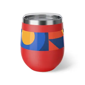 Abstract Geometric Stripe Copper Tumbler