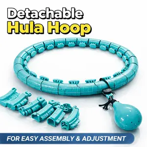 2 in 1 Adjustable Weighted Hula Hoop Plus Size with 26 Detachable Links, Massage & Exercise Hula Hoop for Smart Fitness Workout