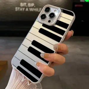 Classic Piano-Key Protective Case with Full Wraparound & Drop-Proof Design for Music Lovers & Stylish Creatives, for iPhone 11/12/13/14/15/16/17 Air Pro Max shockproof mobile phone case promax phone case dragon phone case pro max case girly nice case