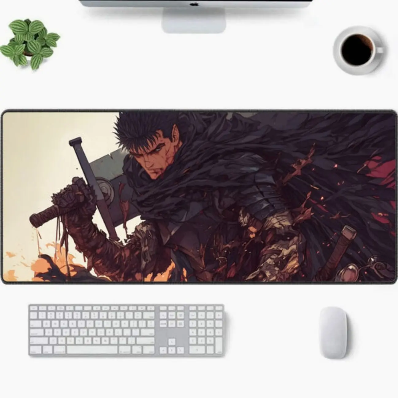 Berserk Guts Fiery Battle Cloak Mouse Pad