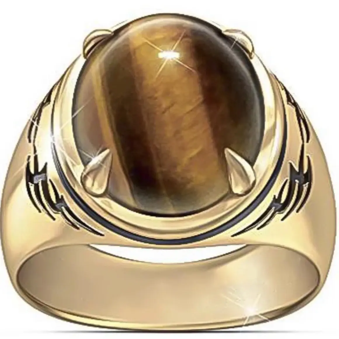Men’s Tigereye Ring With Gift Box Size 8
