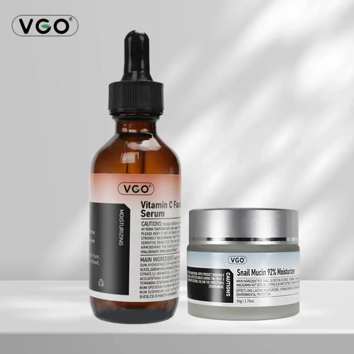 VGO Skincare 3-Piece Routine Set - Cleanser, Serum, Moisturizer for Dry & All Skin Types (Single Item Option)