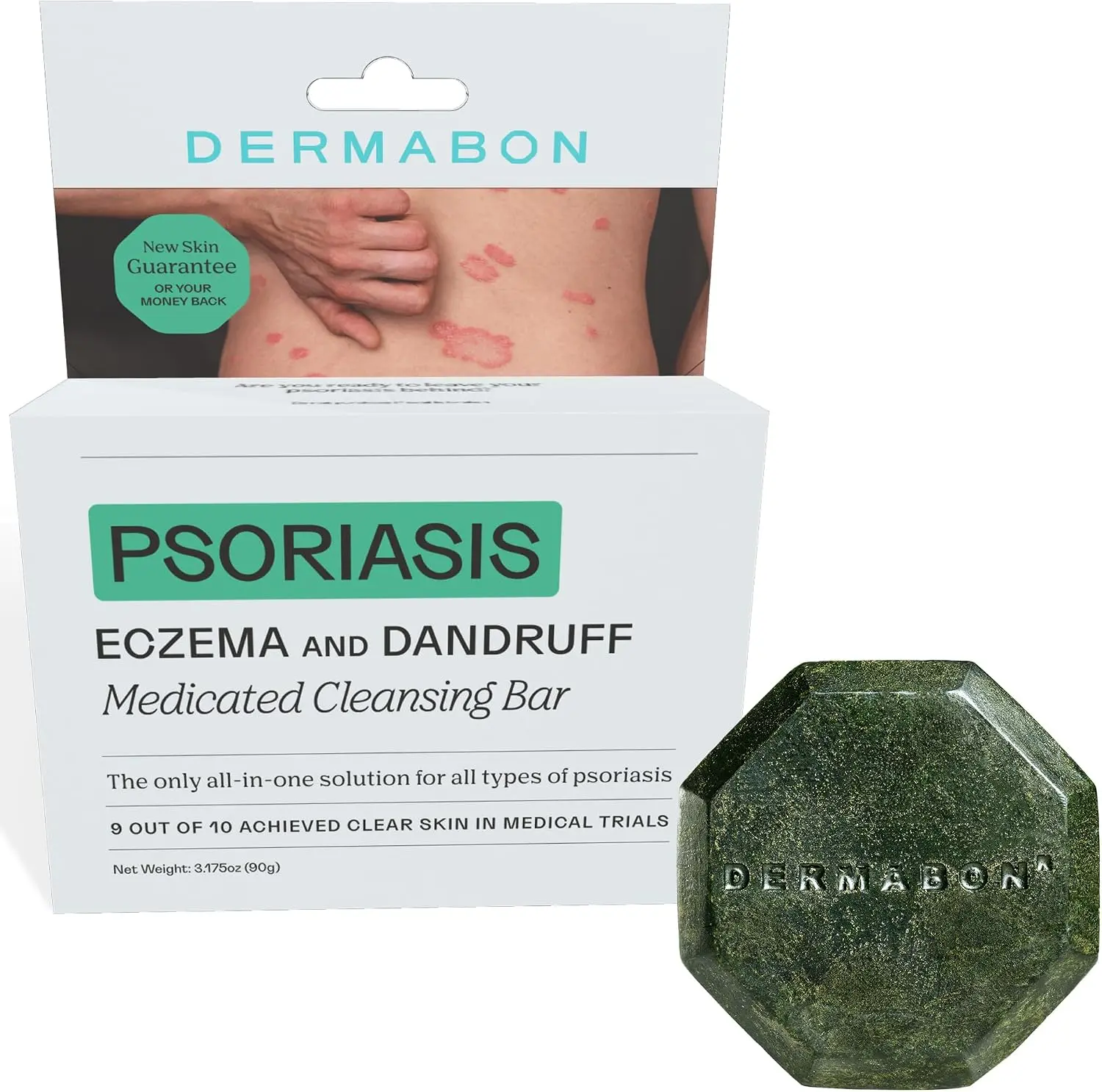 Dermabon Coal Tar Cleansing Bar | Psoriasis, Eczema & Dandruff | 3.17 oz