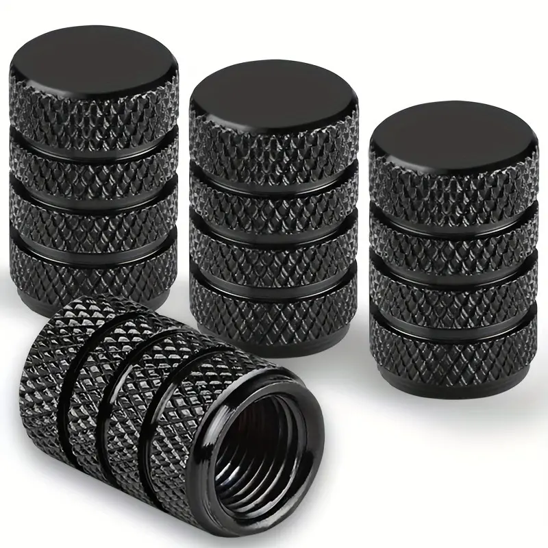 4PCS Twist-On CNC-Style Aluminum Metal Valve Caps - Anti-Leak, Dustproof, Knurled Grip, Multicolor Car Upgrade Accessories with Protection & Clean Custom Finish for Cars/Motorcycles, Motorcycle Upgrade