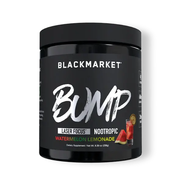 Black Market Bump Laser Focus Nootropic Pre Workout -40/20 Servings 4G L- Tyrosine, 600mg Alpha Gpc Healthcare Fitness Supplement