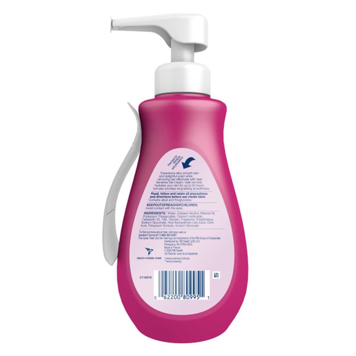 Veet Sensitive Skin Formula with Aloe Vera and Vitamin E, Dermatologically Tested Hair Removal Gel Cream 13.5 Fl Oz. for Legs & Body *Packaging may vary*