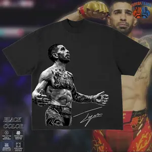 Ilia Topuria Signature Fighter T-Shirt, Retro UFC Lightweight Champion Tee, Black & White MMA Graphic Shirt, Minimal Streetwear Tee, Gift for Men & Women, UFC Fighter Apparel