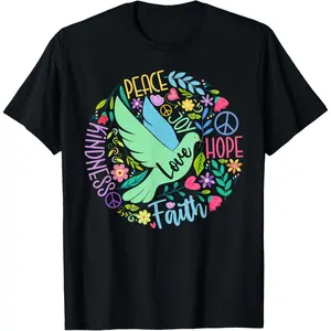 Groovy Hippie Peace Hope Love Peace Bird World Peace Day T-Shirt