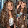 ZLIKE Highlight 13x4/13X6 Water Wave 180% Density Transparent Lace Front wig Ombre Honey Blonde Curly wigs Human hair for Women #SummerVibes