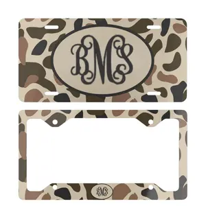 Old School Camo Camo Personalized License Plate, Custom Car Tag, License Plate Frame, Monogram License Plate
