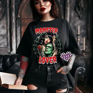 Monster Lover Tee Or Sweatshirt-Bookish- Halloween- Edgy Alternative Gothic Vibes-Black-Unisex SoulShine Rebel  Handmade Top