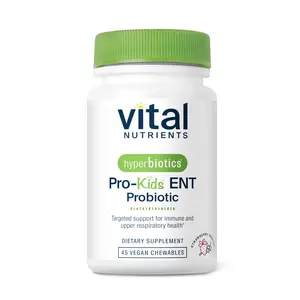 Hyperbiotics Vital Nutrients Pro Kids Probiotic ENT | Toddler Probiotics for Kids Ear, Nose and Throat | Targeted Immune and Digestive Health | Strawberry-Vanilla