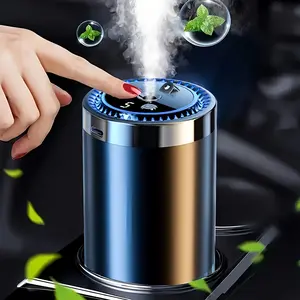 Car-mounted intelligent aroma diffuser, nano automatic spray fragrance machine, bedroom perfume essential oil diffuser, starry sky roof and atmosphere lighting aroma diffuser, battery-powered, USB charging, with complimentary fragrance essential oil
