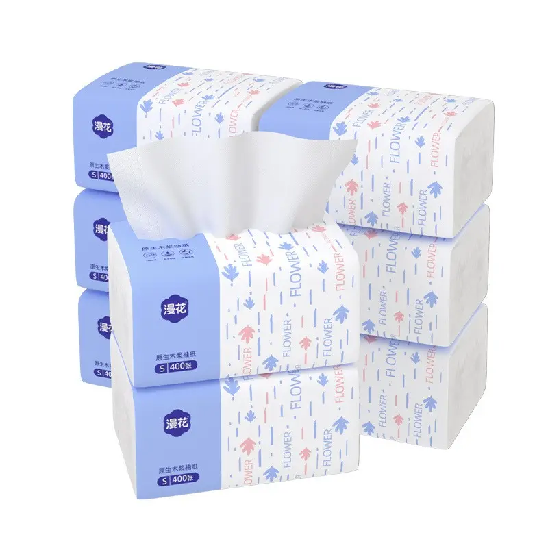 Hanhua Thickened Napkin Paper Facial Tissue, Face Tissue, 5-Ply, 400 Sheets, Disposable Napkin, Wood Pulp Fiber, 1/3/6pcs Pack, Tissue Packs, Napkins Everyday, Paper Napkins