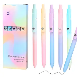 5 Pack Retractable Gel Pens | 0.7mm Quick Dry Black Ink Fine Point Pens | Smooth Writing No Smudge Roller Ball Gel Ink Pens for School & Office