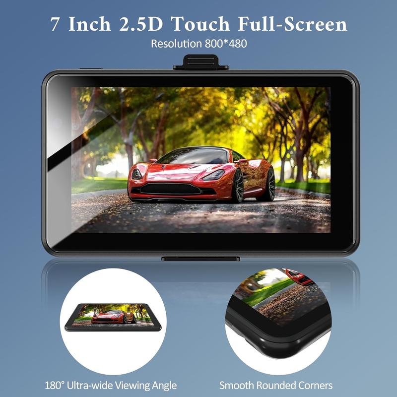 Upgrade 2024 GPS Navigation for Truck Car,7 inch 2.5D Screen,Commercial Drivers Semi Truck GPS,World Map Navigation System 8GB 256M with Voice Guidance,Speed Limit Warning,Lifetime Free Map Updates