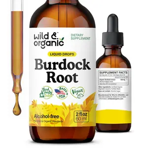 Wild & Organic's Burdock Root Tincture - Liquid Supplement for Detox Cleanse Antioxidant Digestive Support Vegan Sugar & Alcohol-Free