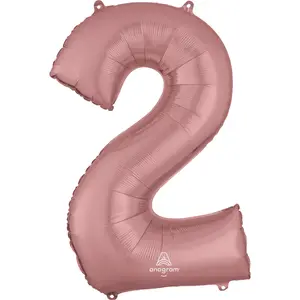 Foil Number Balloon 2 Rose Gold