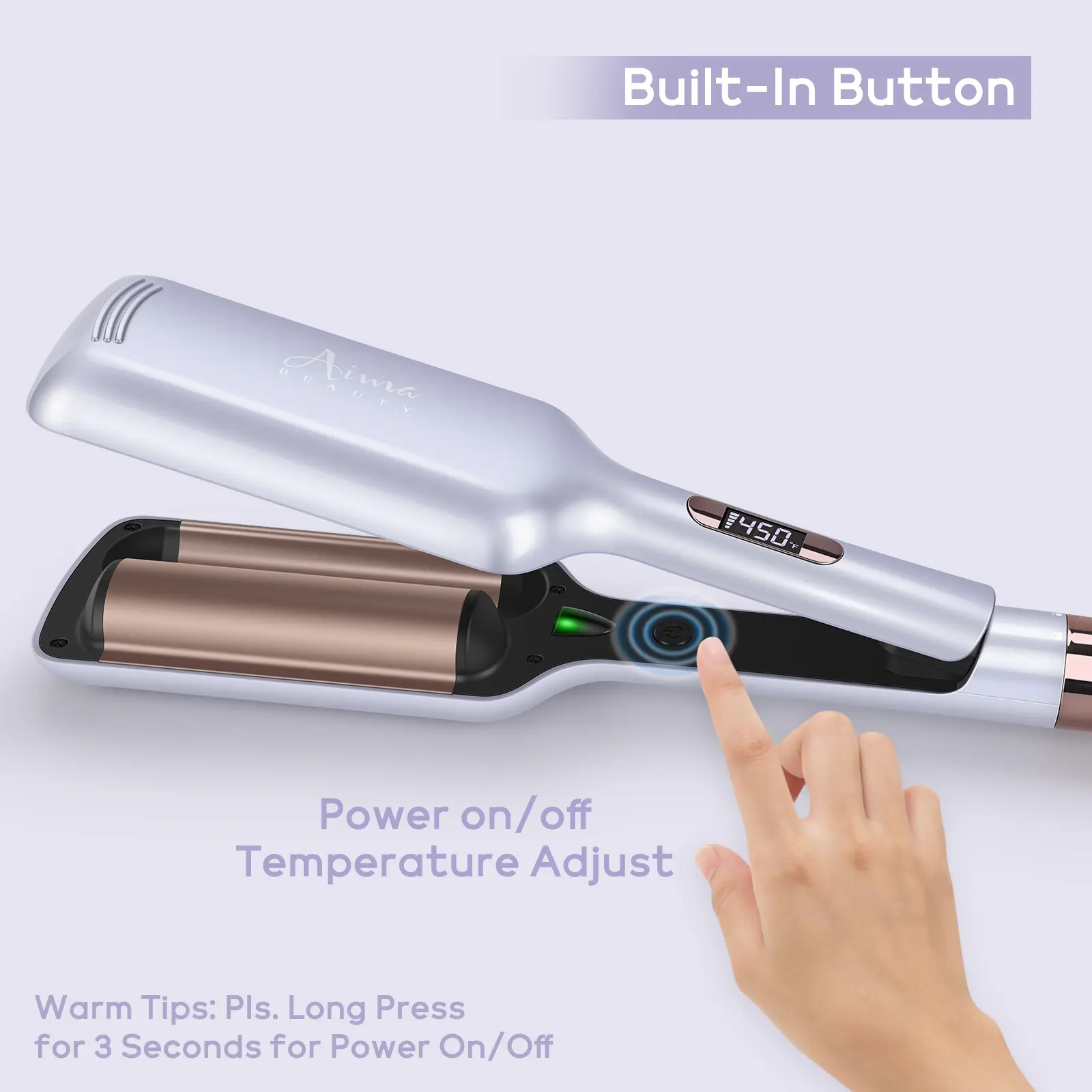 Aima Beauty 1.25 Inch Beach Waves,Ionic Ceramic French Curling