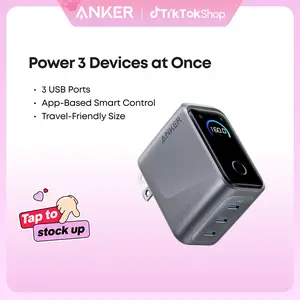 [Limited Offer]Anker Prime Charger, 160W 3-Port Compact USB-C GaN Charger Block, Smart Display and Touch Control, 140W Max Single-Port Charging, for MacBook, iPad, iPhone 17 / 16 / 15 Series, and More