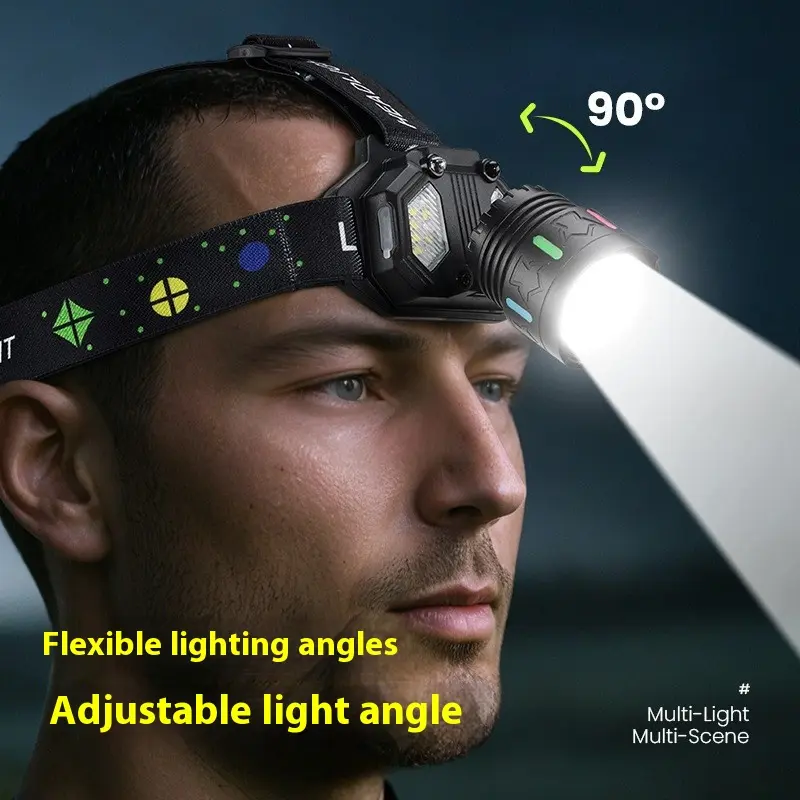 30W White Laser Headlamp - USB Rechargeable, Zoomable Beam, 1000m Long-Range for Hunting & Night Hiking