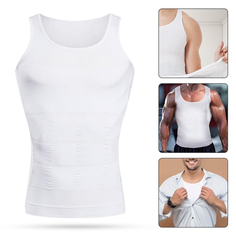 3/2/1 PACK Mens Body Shaper Tummy Vest Compression Shirts Menswear Male Compression Shirt Tank Top Shapewear Workout Tighten Abdomen Undershirt Athletic Compression Under Base Layer Sport Tank Top