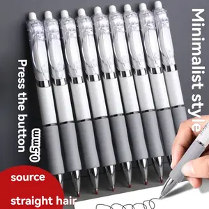 10pcs 0.5mm Ink Click Pens, Carbon Fiber Sign Pen, Minimalist Press Pen, Student Learning Office Round Ballpoint Pens, Durable Writing Instrument