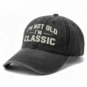 I'm Not Old, I'm Classic Funny Retirement Gifts wash Hat for Men Women,Unique Gag Birthday Gift Baseball Cap for Dad,Grandpa,Old Man,Senior Citizen, I'm Not Old I'm Classic - Blue, 7-7 5/8