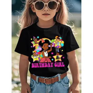 Soft Breathable It's My Birthday Girl Gracie Pink Doll Family Decora T-Shirt for Kids | Boys & Girls Graphic Tee - Round Neck Shirt for Early Elementary - Birthday Party Outfit or Everyday Play Clothes - Easy-Care Parent-Favorite Apparel, Kids Casual