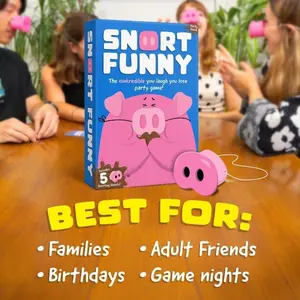 You Laugh, You Lose! Party Game with 150 Challenge Cards & 5 Pig Nose Masks | Family Party Icebreaker · Fun for Couples & All Ages | Hilarious Reaction Competition