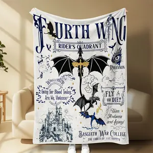 Fourth Wing Stans Blanket, Basgiath Approved, Rider's Quadrant Cozy Throw, Booktok Must-Have, Soft & Warm Bedding