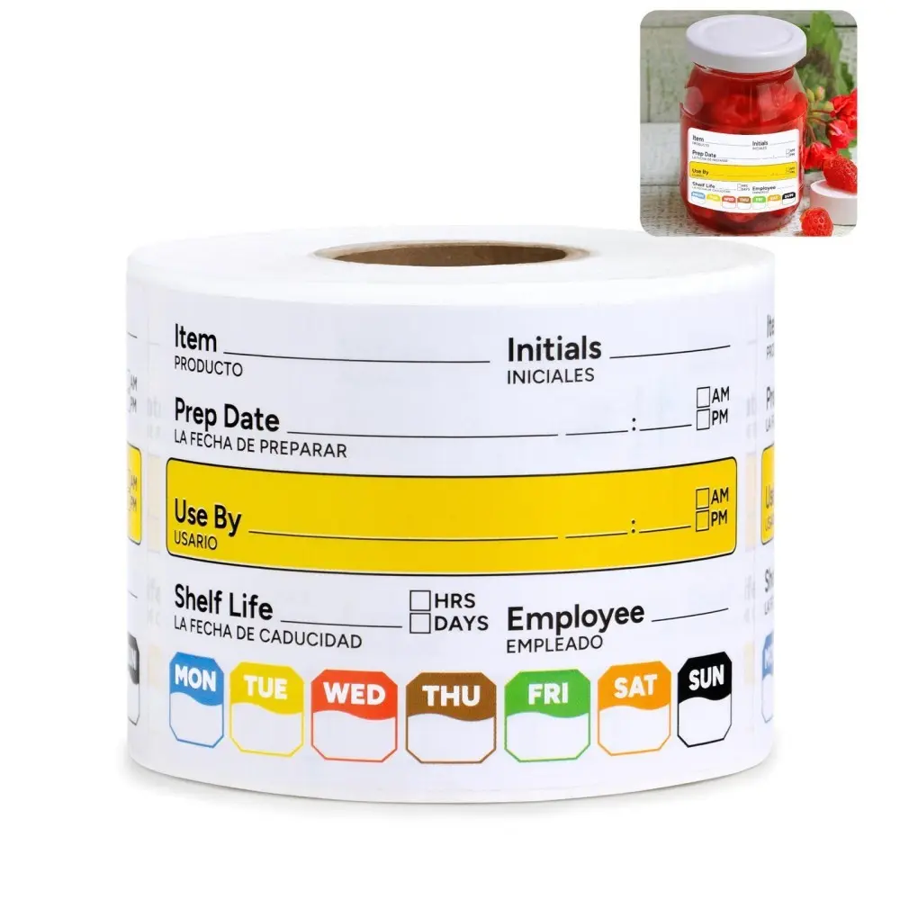 SJPACK 495 Pcs 2” x 3” Restaurant Quality Shelf Life Food Rotation Labels Self-Adhesive
