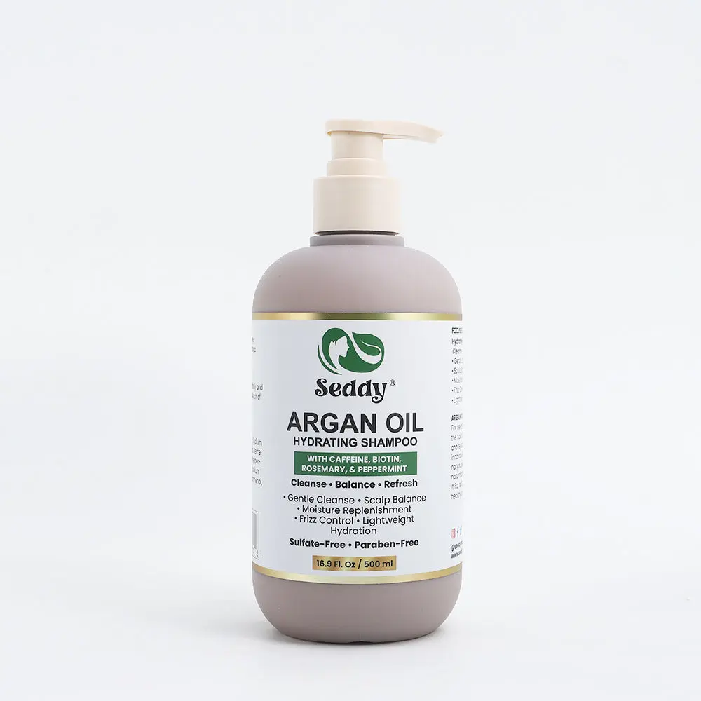 Hydrating Argan Oil Shampoo with Caffeine, Biotin, Rosemary, and Peppermint | 16.9 Fl. Oz