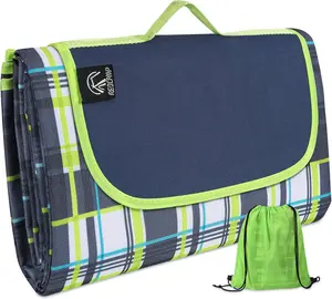 Extra Large Picnic Blanket Waterproof Sandproof, Durable Oxford Foldable Picnic Mat Outdoor Blanket for Lawn Park Beach Travel, Blue 79"x77"